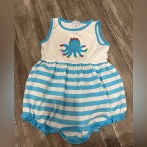 Baby Girl one piece with octopus- 6-12 months